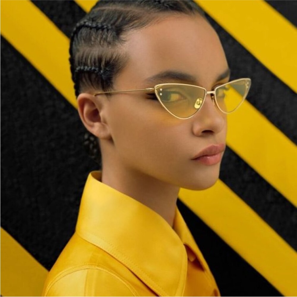 Dior Yellow Triangle Frame Sunglasses - Picture 7 of 9